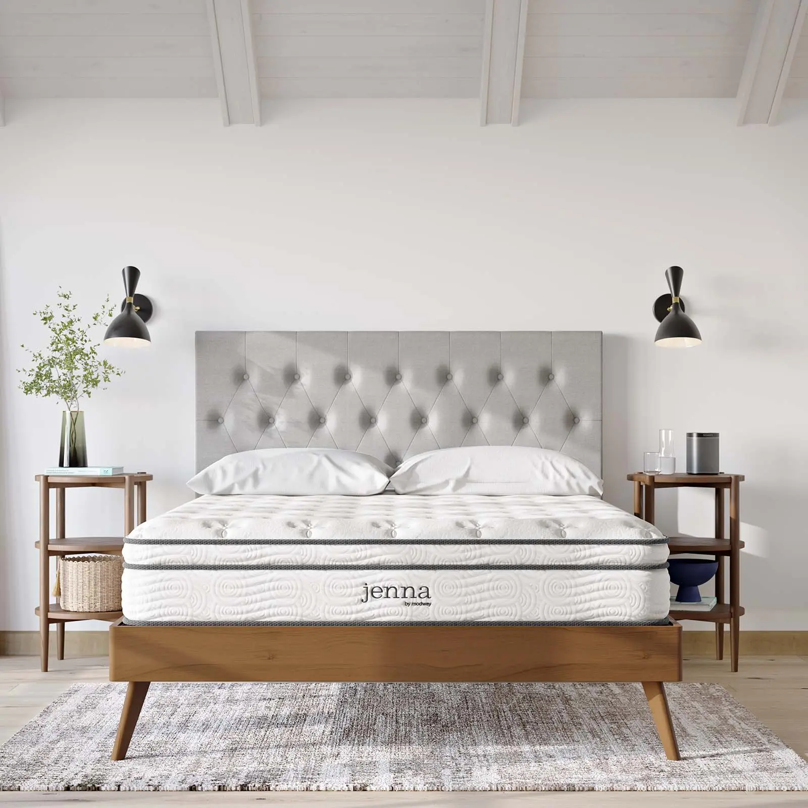 Modway Jenna 10" Innerspring and Foam King Mattress, Colchon King Bedding Mattress for Bedroom Use