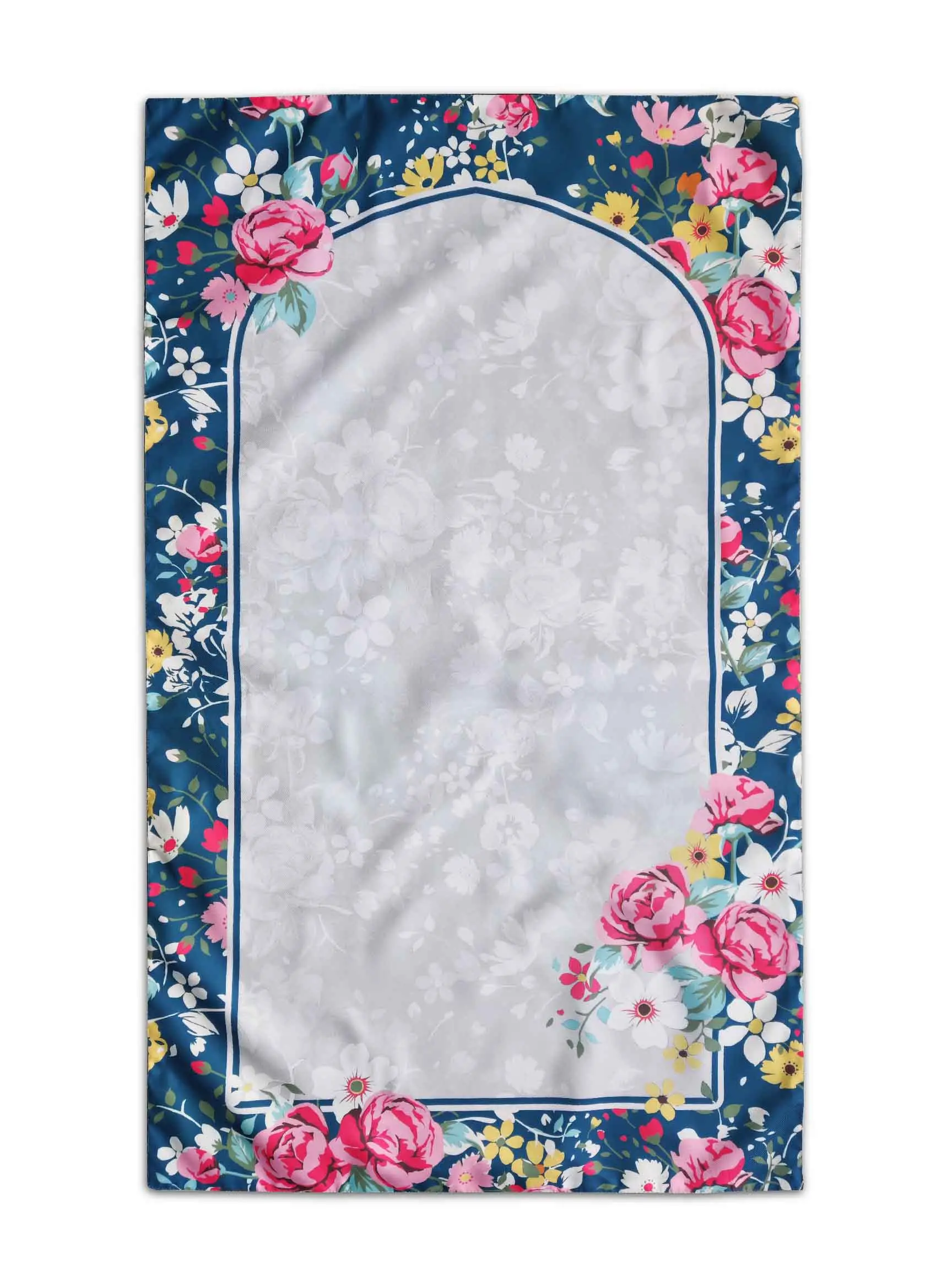 Foldable Pocket Janamaz for Women | 26"x45" Prayer Rug in Floral Design | Cotton Lined | Ideal for Travel, Hajj, Umrah & Daily Salah
