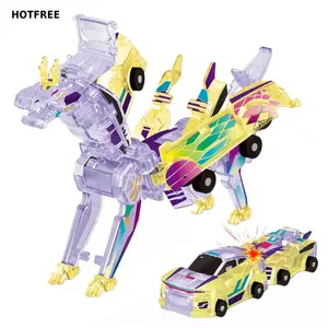Hotfree Magnetic Dinosaur Transformer Car Toy, 2-in-1 Magnetic Cars That Transform into Flying Dragon and Unicorn, Automatic Collision Transforming Toy, Fun STEM Toy Birthday Christmas Gift for Boys & Girls Cozyvibes