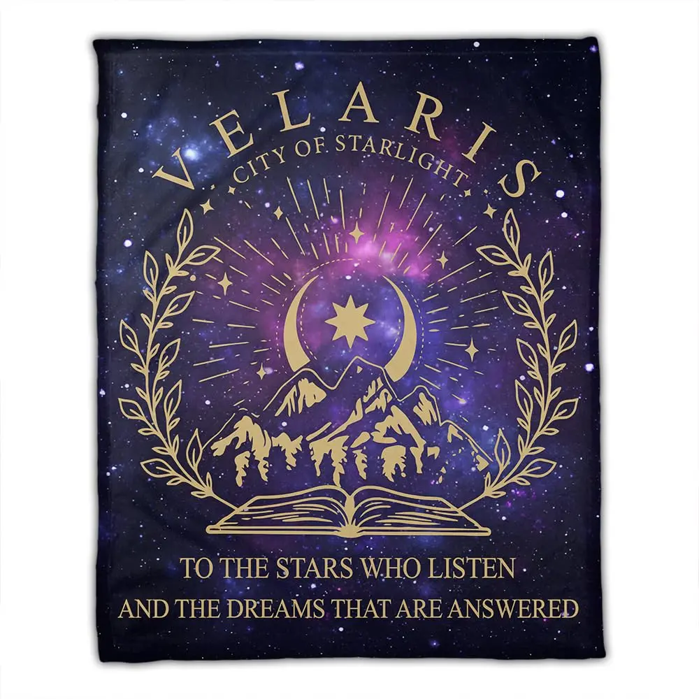 Velaris Fleece Blanket, Velaris City of Starlight Blanket, The Night Court, SJM Merch, The Night Court Bookish Fantasy Aesthetic Throw Blanket