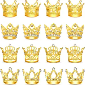 16 Pcs Mini Alloy Small Crowns – Cake Top Decorations for Birthday Celebrations, Wedding Cakes, Baby Shower Desserts, and Elegant Pastry Styling