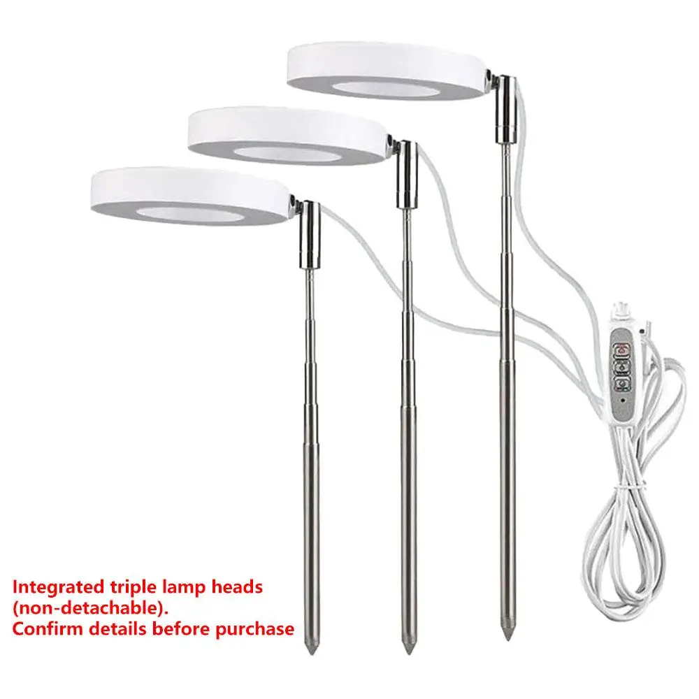 USB Powered Retractable LED Plant Light, 1 Count Angel Ring Full Spectrum Flower Timer Plant Light With Automatic Timer, Adjustable Light Suitable For