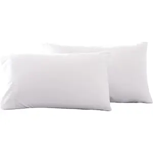 Microfiber Standard Bed Pillowcases 2 Pack, Super Soft Bed Pillow Covers Envelope Closure, Wrinkle Fade and Stain Resistant, 20x26, White