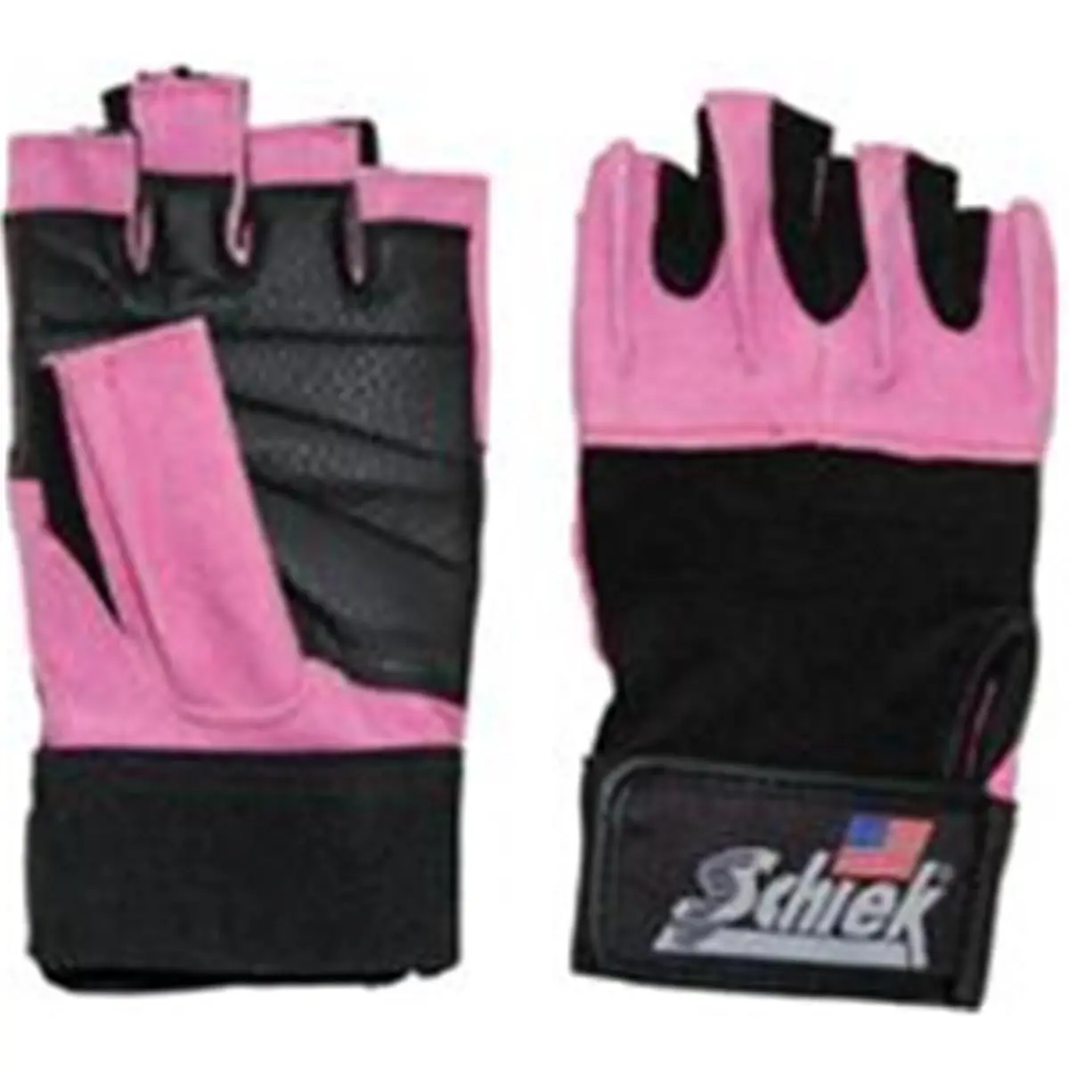 SCHIEK Women's Lifting Gloves, Durable 3/4 Finger Pink Synthetic Leather with Non-Slip Padded Palms, Easy-Remove Fins & Washable Pads for Sports & Coaches, Outdoor Coaching Sports