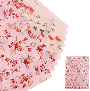 Floral Tissue Paper Sheets 30 Sheets 19.68x13.78in Pink Wrapping Paper for Christmas Wedding Birthday Party Crafts Packing 3 Styles Decorative Gift Wrapping