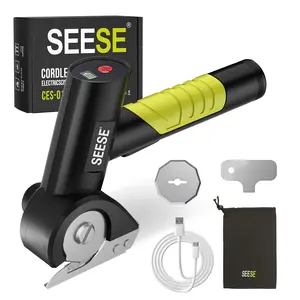 SEESE Cordless Electric Scissors, Rechargeable Cutter for Thin Cardboard, Carpet & Leather  Holiday gifts