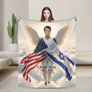 Charlie Kirk Themed Plush Blanket Super Warm Flannel Throw Ultra Soft Durable Fabric All Season Comfort Perfect For Living Room Bed Use Machine Washable Bedspread Essential