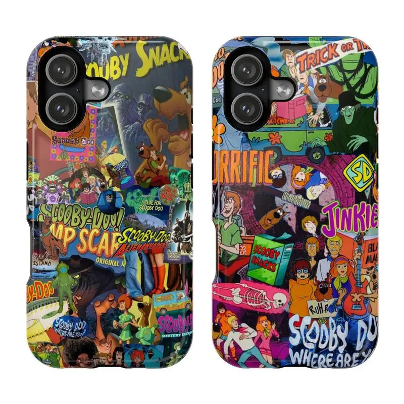 Scooby Doo Smartphone Casing, Colorful Cartoon Tough Protective Cellphone Accessory, VHS Style Fan Gift, Compatible with iPhone 11-17 Pro Max/Plus & Samsung Galaxy S23-25 Devices