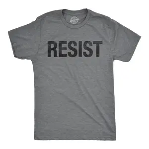 Mens Resist T Shirts Political Anti Authority Protest Tees Rebel Rally March Shirts Mens Funny T Shirts Cool Vintage Fashion T-Shirt Gift Classic Menswear Funny Political Short Sleeve Novelty Tees for Guys