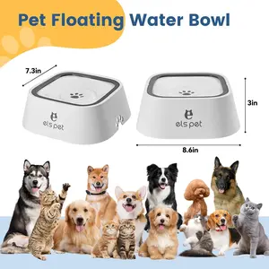 ELS PET Spill-Proof Dog Water Bowl –No Splash No Mess,Slow Drinking Floating Plate Design, Slobber Stopper Anti-Overflow System, Spill Resistant BPA-Free Non-Slip Pet Water Feeder for Small Medium Large Dogs Cats,Perfect for Home, Indoor Use Car Travel