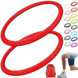2 Pcs Silicone Patella Tendon Support Patella Knee Band For Basketball Knee Pain Running Tendon Brace Support Strap (Red)
