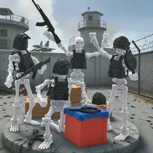 Skull Skeleton Model, Jointed Poseable Figure, Action Figures, Ideal War Game Scene Simulator, Perfect Gift for Gamers, Home Desktop Decoration