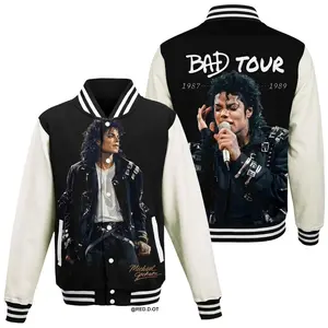 MJ Varsity Baseball Jacket – Retro Music Legend Streetwear