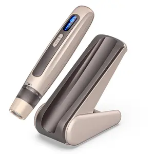 Professional Wireless Microneedling Pen EMS Microcurrent LED Display Skin Care Device Anti-Wrinkle Acne Scar Hair Restoration Gold