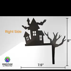 Halloween Door Decorations - Haunted House 3D Printed in Custom Colors