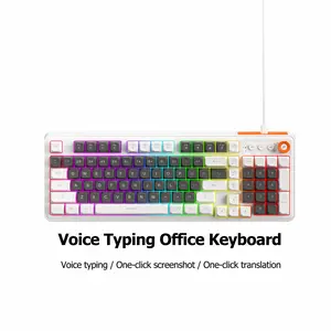 Intelligence Office Keyboard, LED Backlit Compact 98 Keys Wired Office Keyboard with Mechanical Switch for Windows Laptop PC Mac