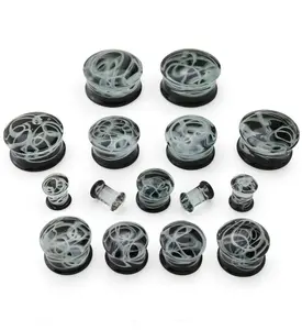 Smoke Haze Swirl Glass Plugs