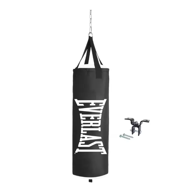 Everlast 70 lb Poly Canvas Heavy Bag Kit with Hanger for Boxing & MMA