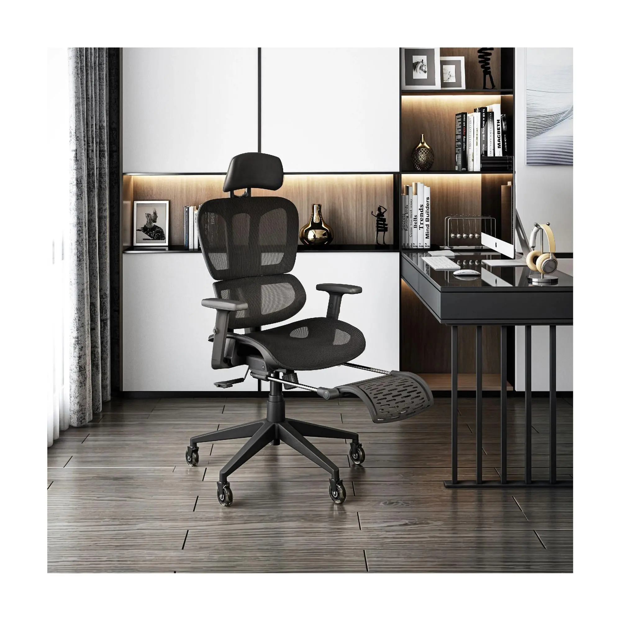 Techni Reclining Ergonomic Mesh Office Chair with Footrest