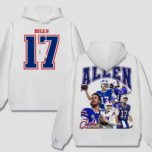 Joshua Patrick Allen 17 Vintage Cotton Prenium Hoodie Sweatshirt T-shirt, National Football Fans Apparel, The Bills Team Game Day Outfits, American Football Graphic Shirt, Gift For Football Fans
