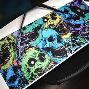 Colorful Skulls Mouse Pad Game For Home Decor And Workspace