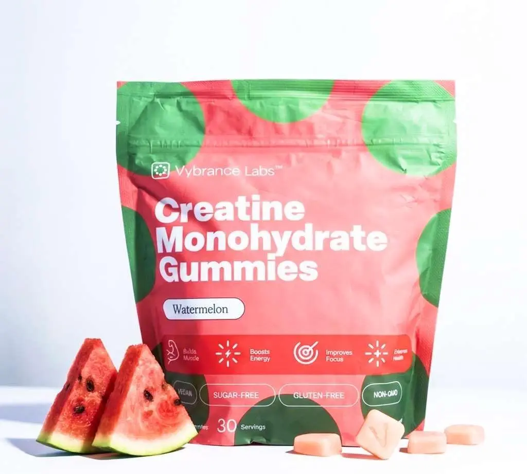 Creatine Gummies for Women & Men — First & Only 5g Creatine + Taurine + Vitamin B12 | Vegan Creatine Gummies | Sugar-Free | Watermelon