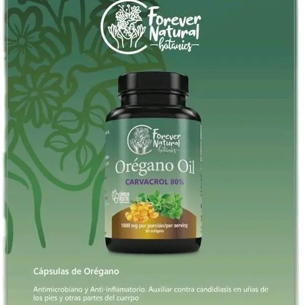 Forever Natural Botanics Orégano Oil Carvacrol 80% Capsula Vegetal 90 Softgels 1000 mg per Serving Healthcare Dietary Supplement