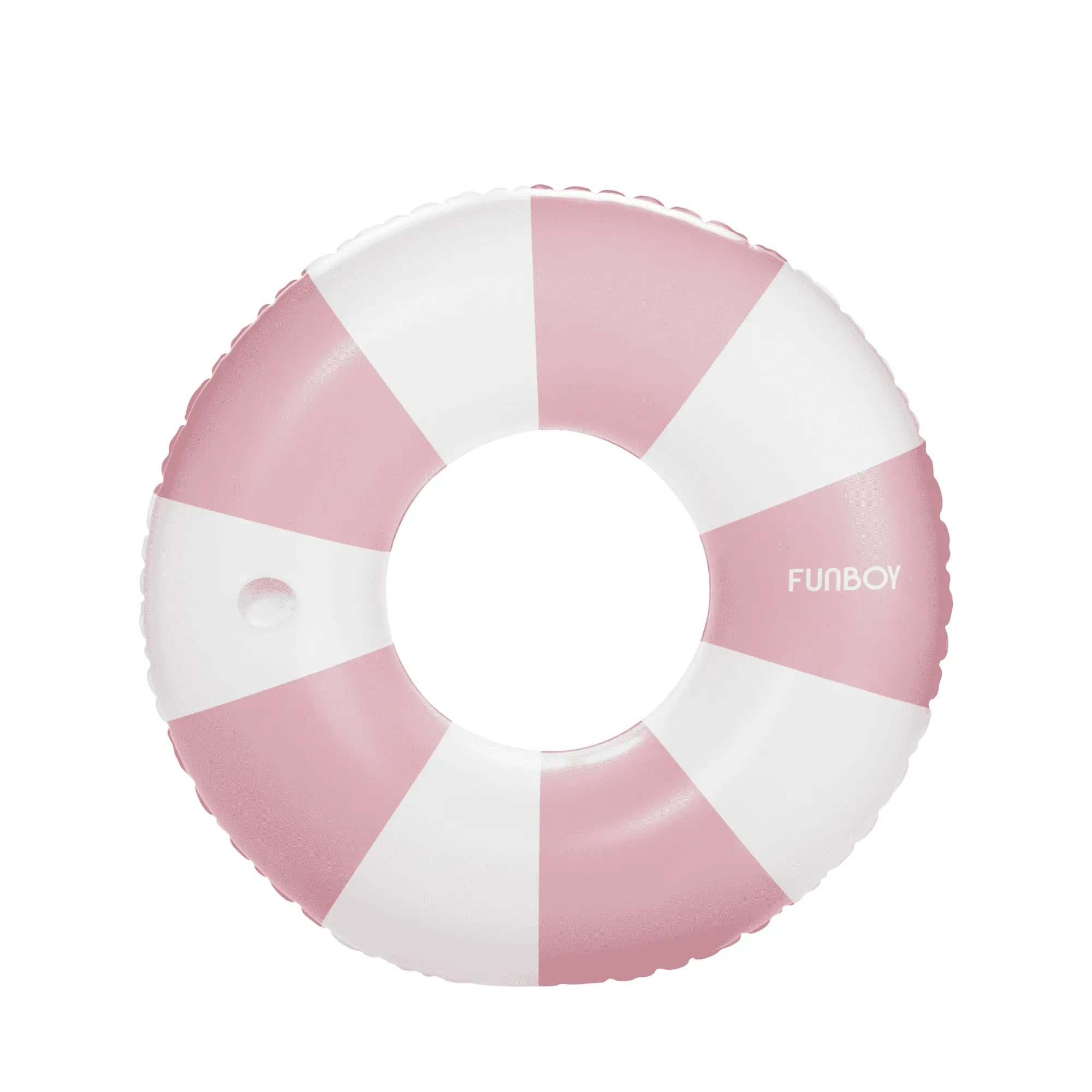 FUNBOY Vintage Stripe Tube Inflatable Floater - 48" Pink Pool Accessory for Adults, Built-in Drink Holder for Pool Days, Beach Trips, Pool Floats For Adults