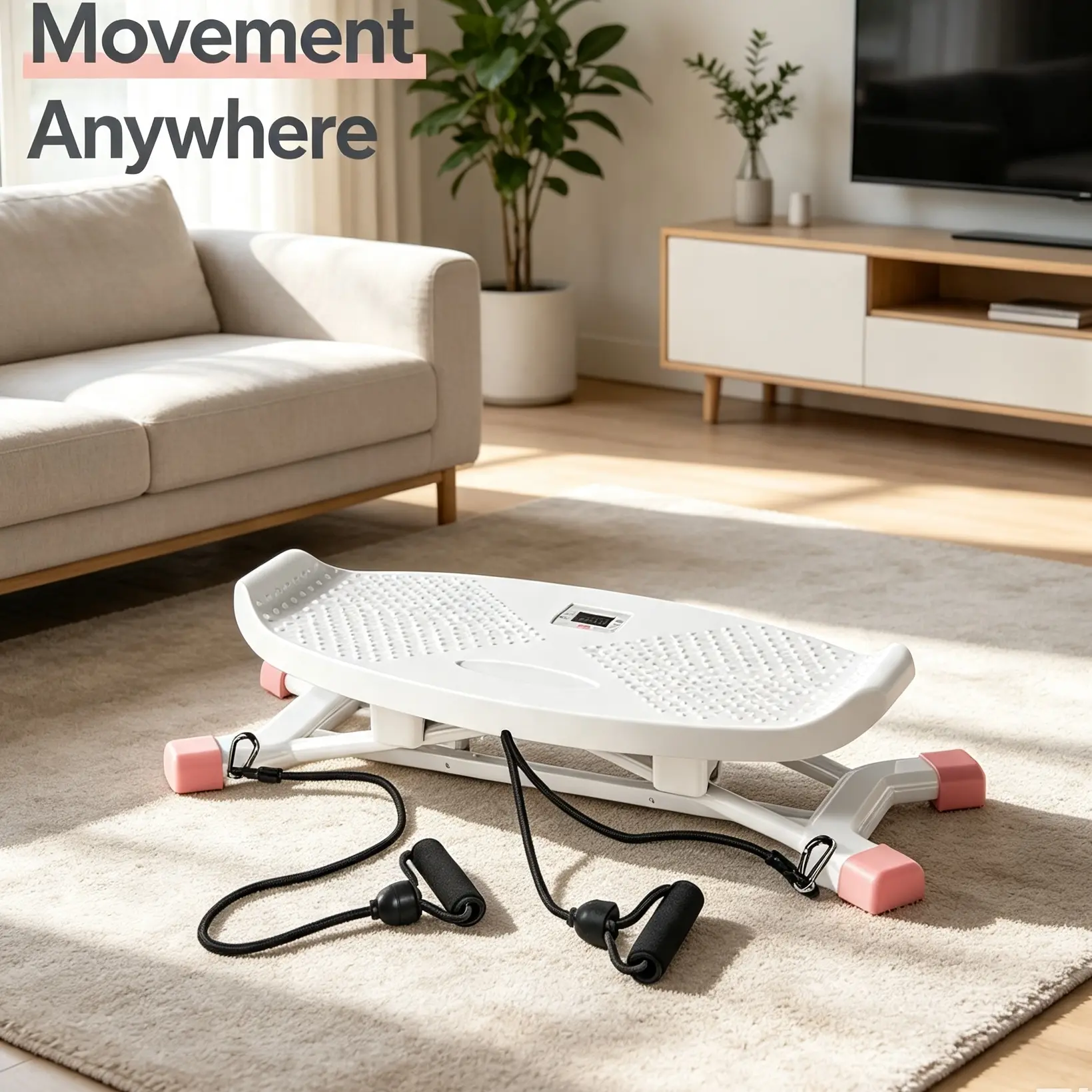 Mini Ski Trainer Machine with Digital Display, Low Impact Home Exercise Equipment for Adults