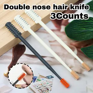 3 Counts 360 Rotating Nose Trimmer for Women & Men, 2-in-1 Nasal Cutter Compact Lightweight No Batteries Needed for Travel