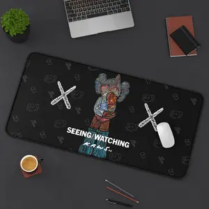 Kaws Seeing Watching Fashion Desk Mat - Anti-Slip Rubber Base Extra Large Gaming Mousepad - Holiday Gift Ideas Desk Accesories