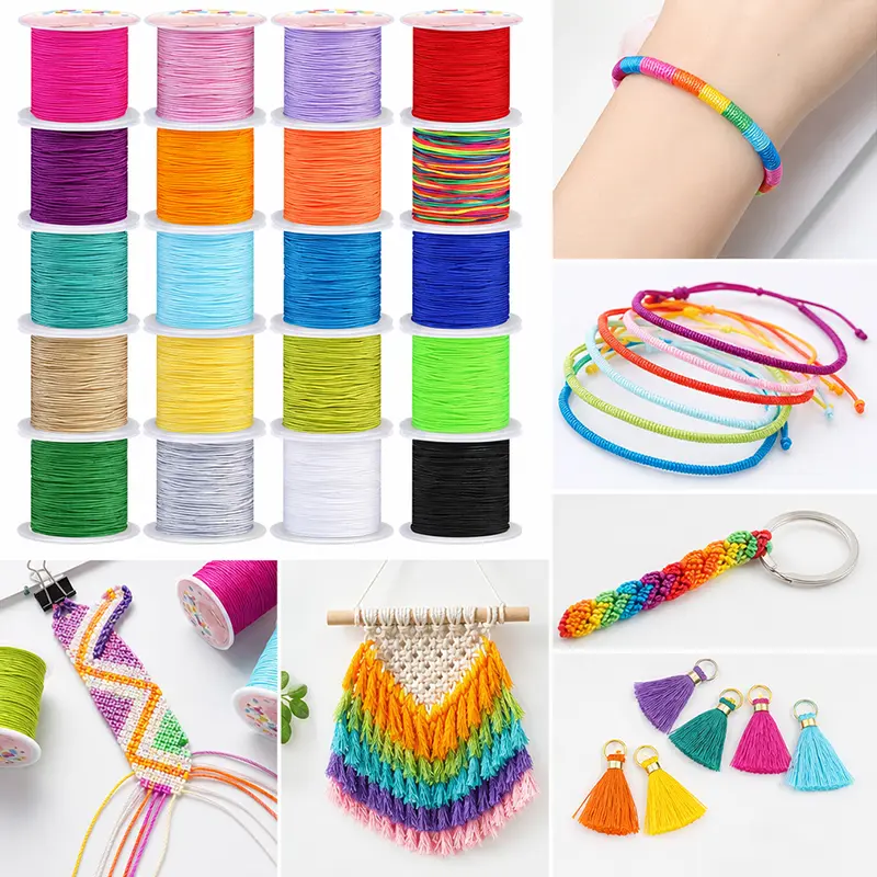 20 Rolls Nylon String for Bracelets, Chinese Knotting Cord Nylon Beading Thread, Braided Bracelets, Beading, Necklaces, Macrame Craft, Wind Chime, Jewelry Making