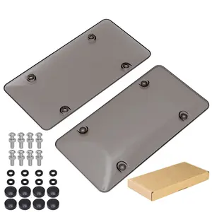 2 Pack License Plate Cover, Clear License Plate Protector License Plate Frame for American Standard Cars,12.2"x6.2Black