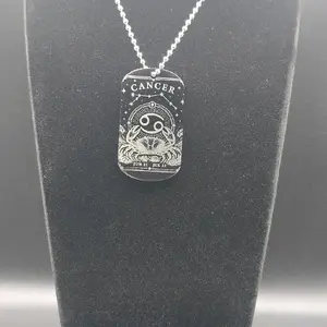 Unisex Cancer Double-Sided Pendant Necklace
