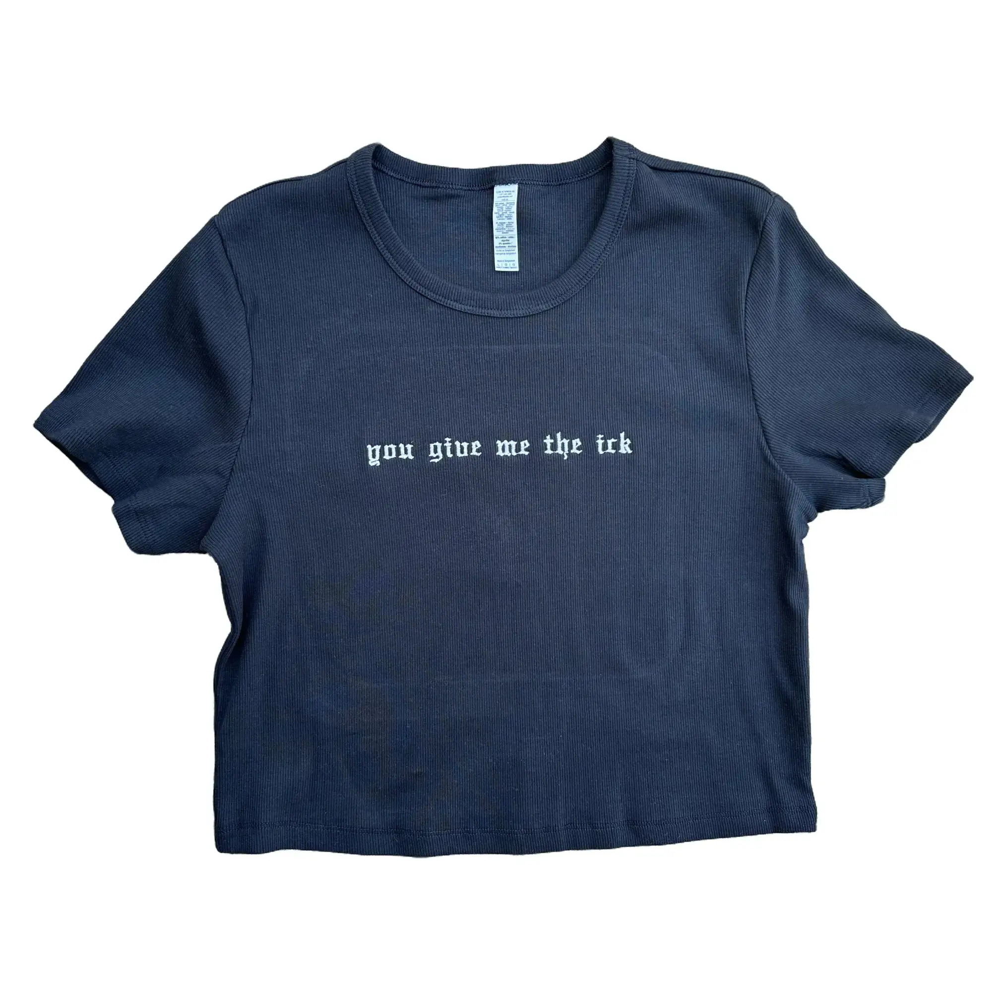 (Baby Ribbed Crop Top) You Give Me The Ick Tee For Women  Alt Fashion Alternative Apparel