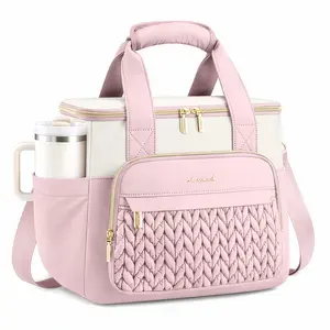 LOVEVOOK Lunch Bag Women, Insulated Wide Opening Adult Lunch Box for Women Work with Cup Holder, Large Lunch Cooler Tote Bag with Utensils Pocket for Office Campus Picnic Beach Mom Nurse Family