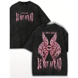 Men Oversized Retro T Shirt 100 Cotton Y2K Ink Drop Graphic Luke 210 Bible Verse Tee Summer Outfit Ideas Casual Streetwear Machine Washable