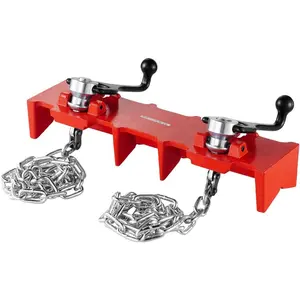 VEVOR Pipe Welding Vise, 1/2" to 8" Pipe Welding Clamp with Dual Chains & Crank Handles, Heavy-Duty Cast Iron Welding Vise for a Variety of Pipes