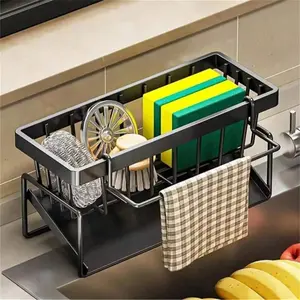 Minimalist Kitchen Sink Sponge Drying Rack, Dish Drying Organiser, Thick Material, Automatic Drainage, Prevents Water Accumulation, Suitable for Home Kitchens