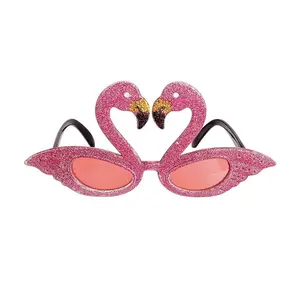 Pink Glittery  Flamingo Glasses - Tropical - Luau - Costume Accessory - One Size