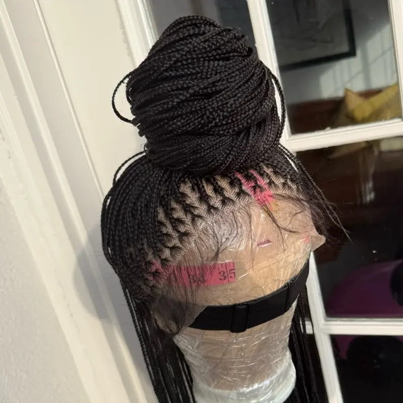 Synthetic Micro Extra small knotless braids Full Lace  Braid Wig. Synthetic Full lace for black women available in different colours
