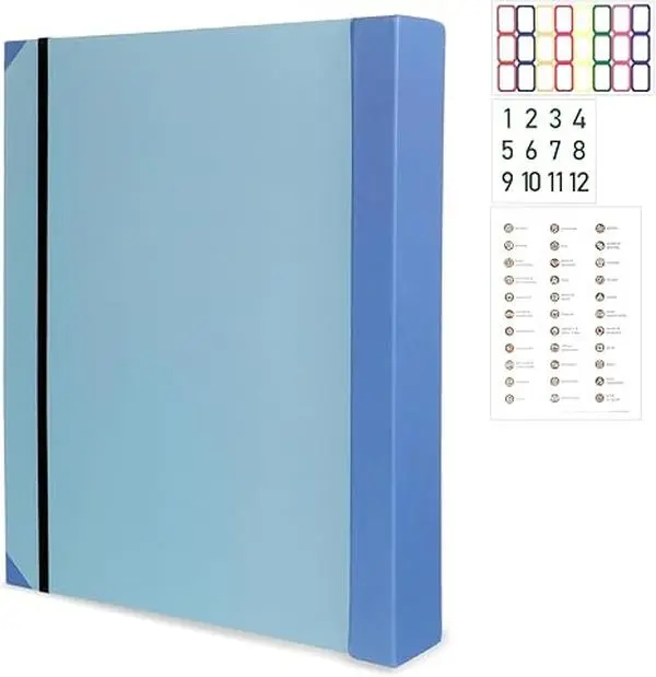 Book-Style Expandable Important Document Organizer with Pockets, Labels & Personal Binder - Damage-Resistant for Letter/A4 Docs, Birth Certificates, Photos
