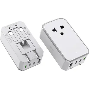Air 40W Universal Travel Adapter, PD   International Power Adapter with 1 AC & 4 USB Ports, Worldwide Compact Travel Essentials for /EU/UK/AUS(White, Not a  Converter)