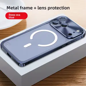 Customized Mobile Phone Cover for iPhone 17 Pro Max, 16 Pro, 15, 14, 13, 12 - Metal Frame, Alloy Lens Protection, Thin & Light Design, Cooling Back Panel, Bare Phone Feel, Cellphone Accessories