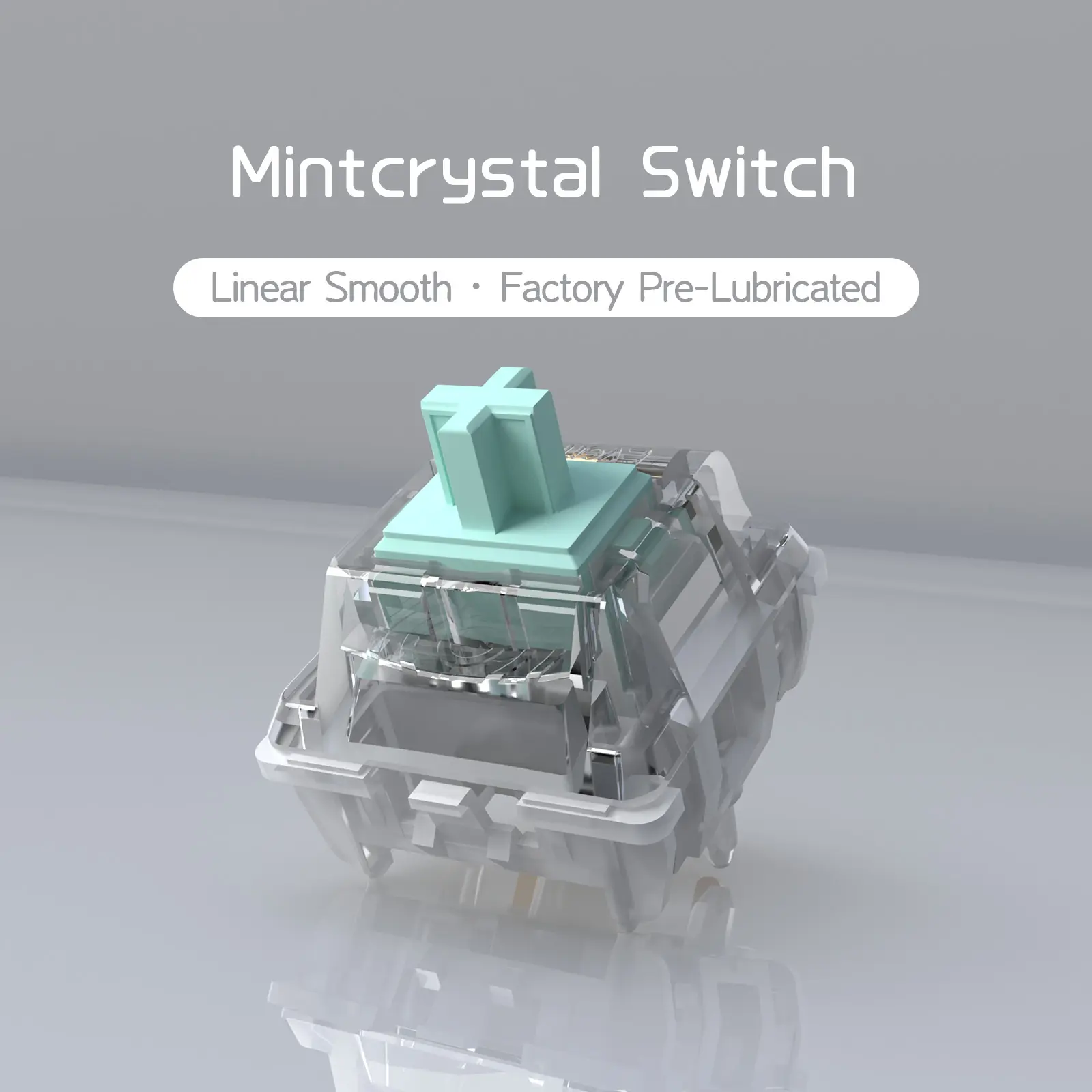 Gateron KAVLORN Mintcrystal Linear Mechanical Keyboard Switch, Factory Pre-Lubed POM Stem 5Pin Hot Swap RGB Switch for Custom Mechanical Keyboard DIY