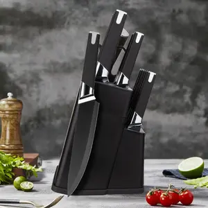 Premium 13-Piece Stainless Steel Kitchen Knife Set Includes Chef Knife, Japanese Knife, Bread Knife, Steak Knives and Kitchen Scissors, Washable, Ideal Gift Set