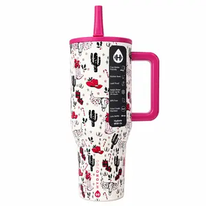 Hydro's Style Summer Series Ins Style Tumbler 40oz Stainless Steel Travel Cup - Leakproof Double Wall Thermal Tumbler with Straw for Outdoor Adventures