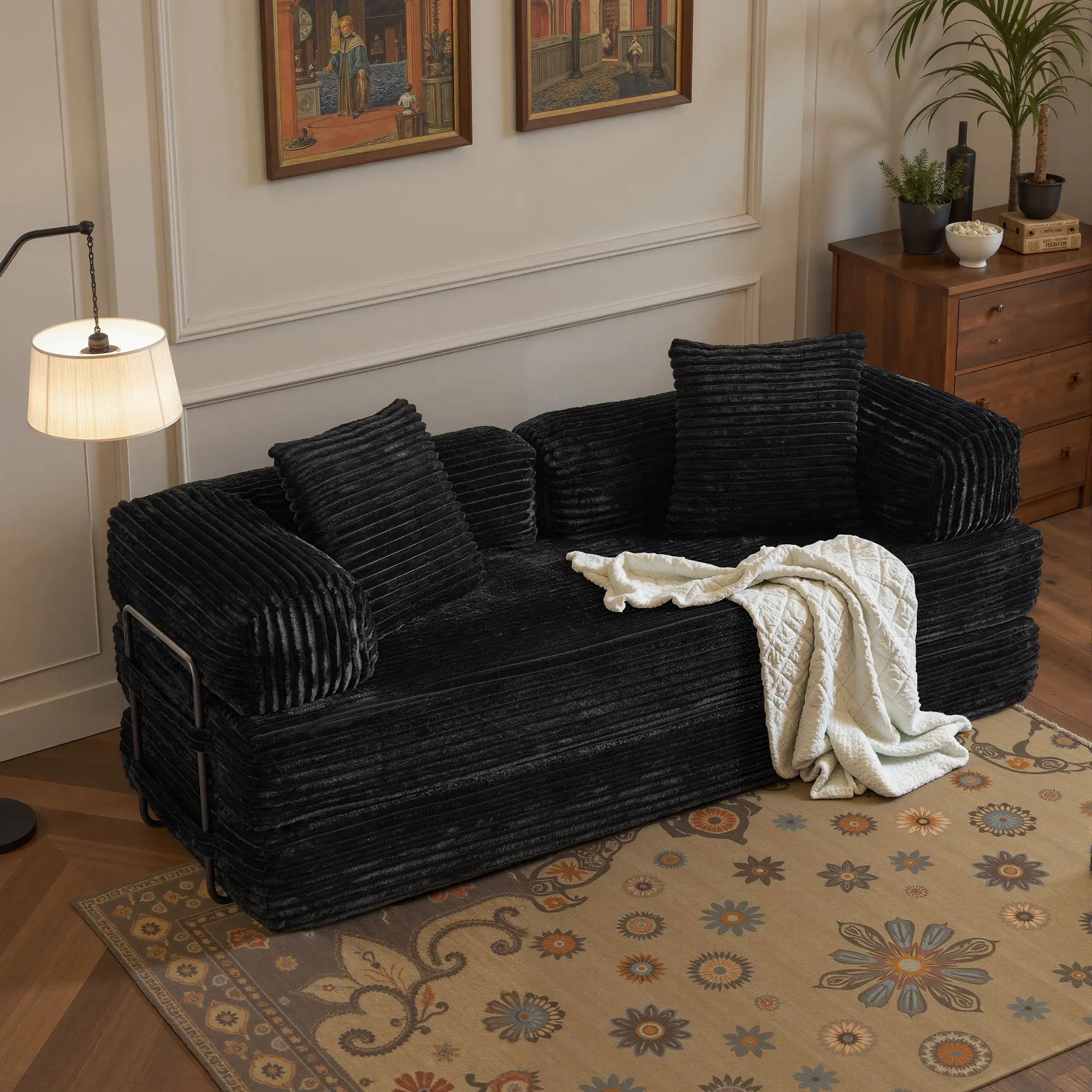 Weaxty High-Quality Cloud Floor Sofa Bed Convertible Comfy Corduroy Fabric, Premium Sponge Padding, Multi-Functional Floor Sofa & Mattress,Upholstered Futon Couch for Living Room Compression Sofa