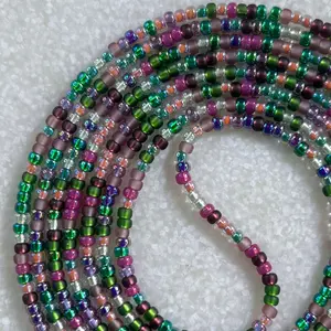 [NEW] EDEN'S GARDEN - Tie On Waist beads - 45 to 60 inches Waistbeads - Purple Waistbeads - Irridescent Waistbeads - Valentines Day Waistbeads - Made By Venus Waistbeads