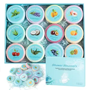 Shower Steamers Aromatherapy, 12-Pack Shower Bombs with Essential Oils, Mint, Eucalyptus, Lavender & Coconut Scent, Relaxing Bath Accessories, Body Care